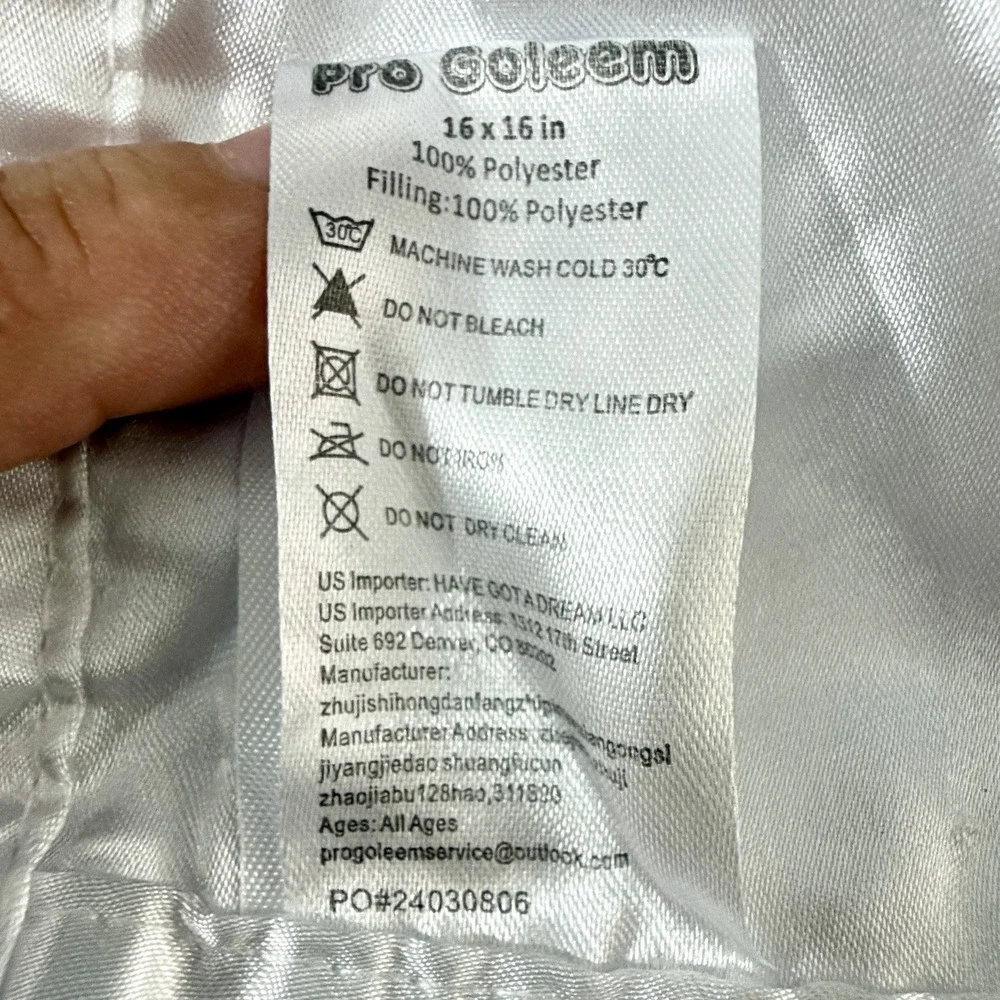 Pro Goleem Cow Baby Lovey Security Blanket 16x16 White Minky Satin Trim Plush